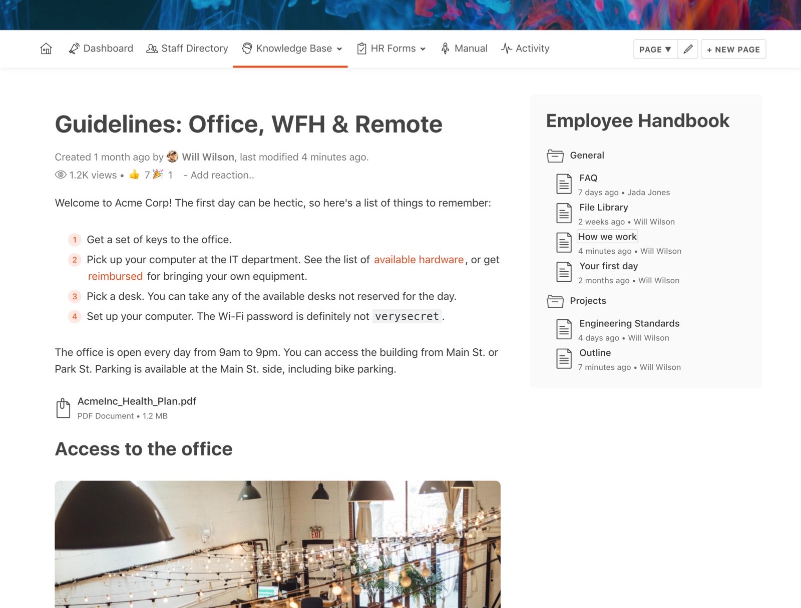 Internal wiki