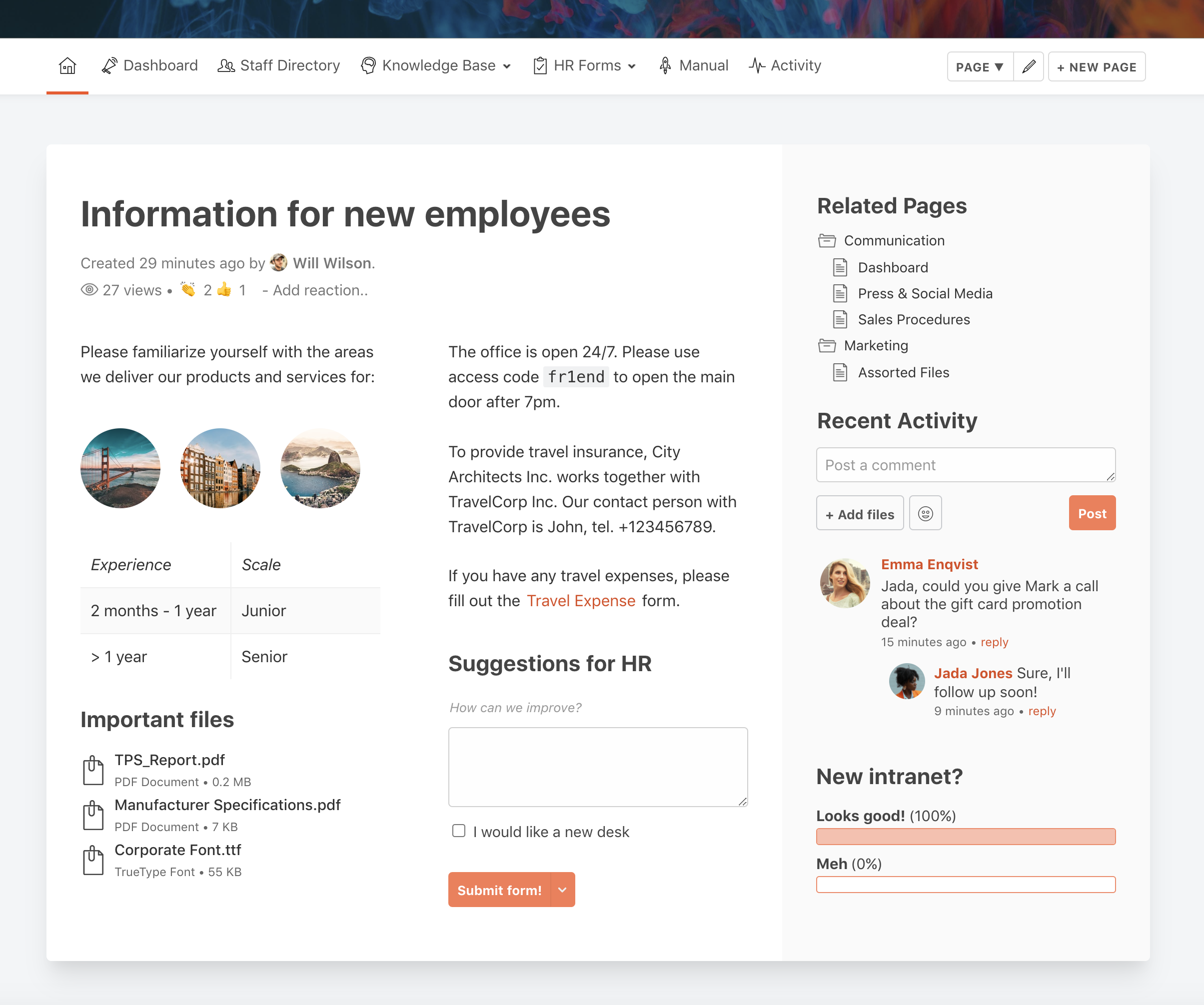 Small business intranet software